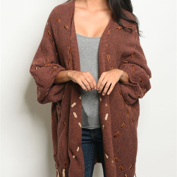 Sweaters - OPEN FRONT KNIT CARDIGAN